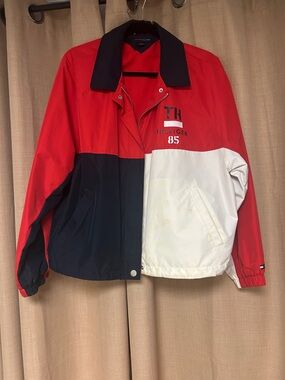Tommy Hilfiger Red, Navy & White Colorblock Jacket